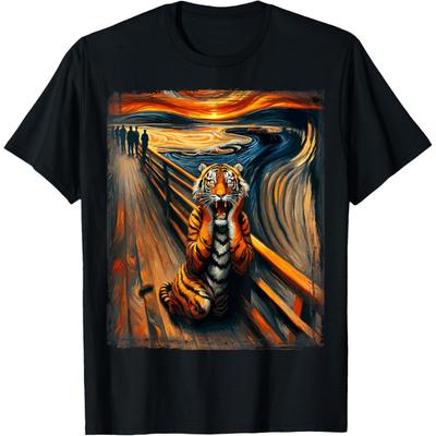 Expressionist Scream Shirt for Tiger Lovers _ Artistic Tiger T-Shirt