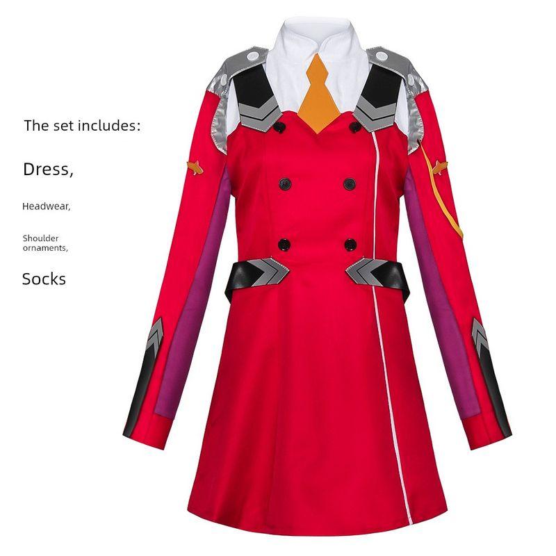 Darlinginthefranxx Female Protagonist 02 Anime Costume Strelitzia Reginae Cosplay Costume in Stock Cosplay Costume Female Lead 02 Outfit Set S