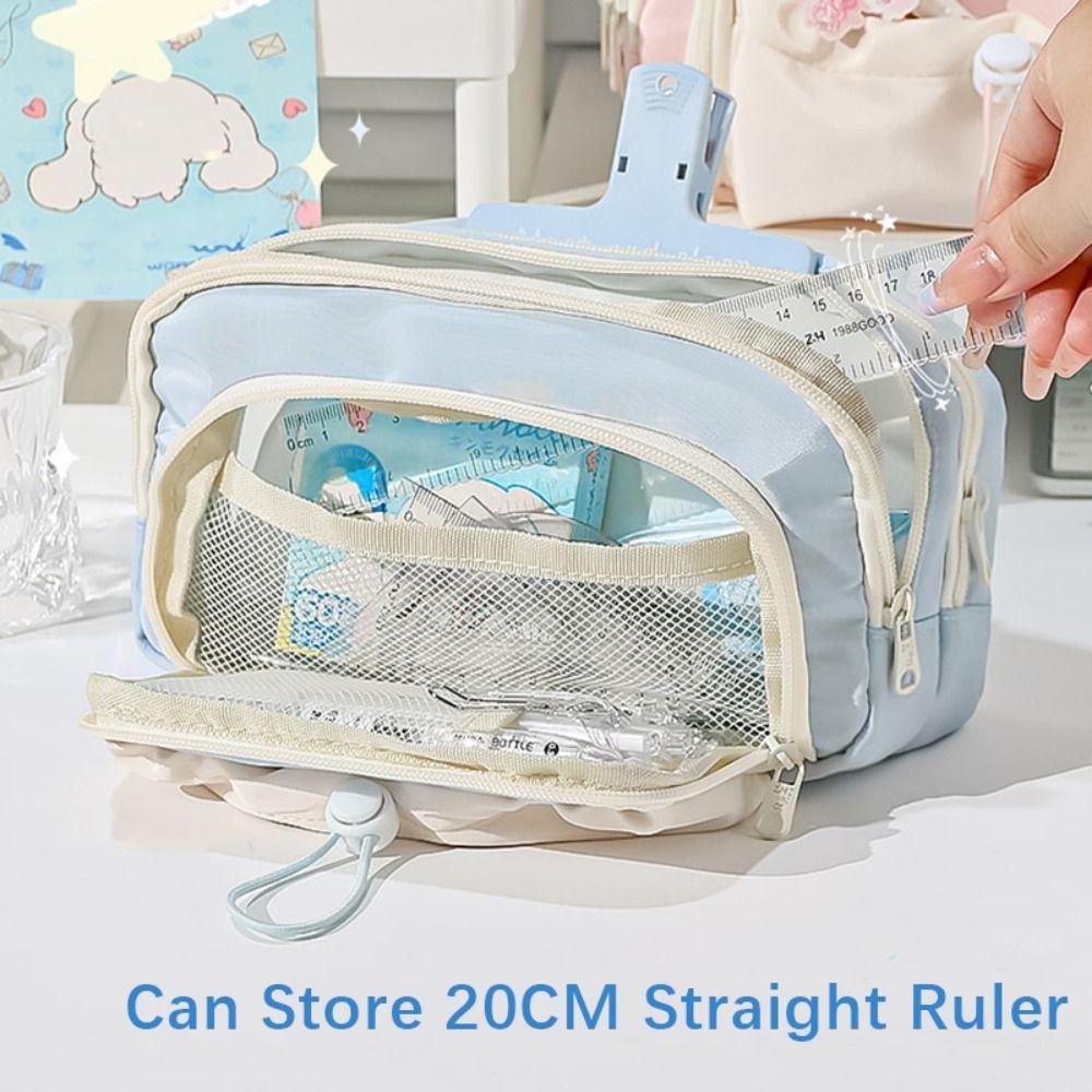 Five-Layer Pen Bag Zipper Pen Storage Bag Fashion Pencil Case  Gift