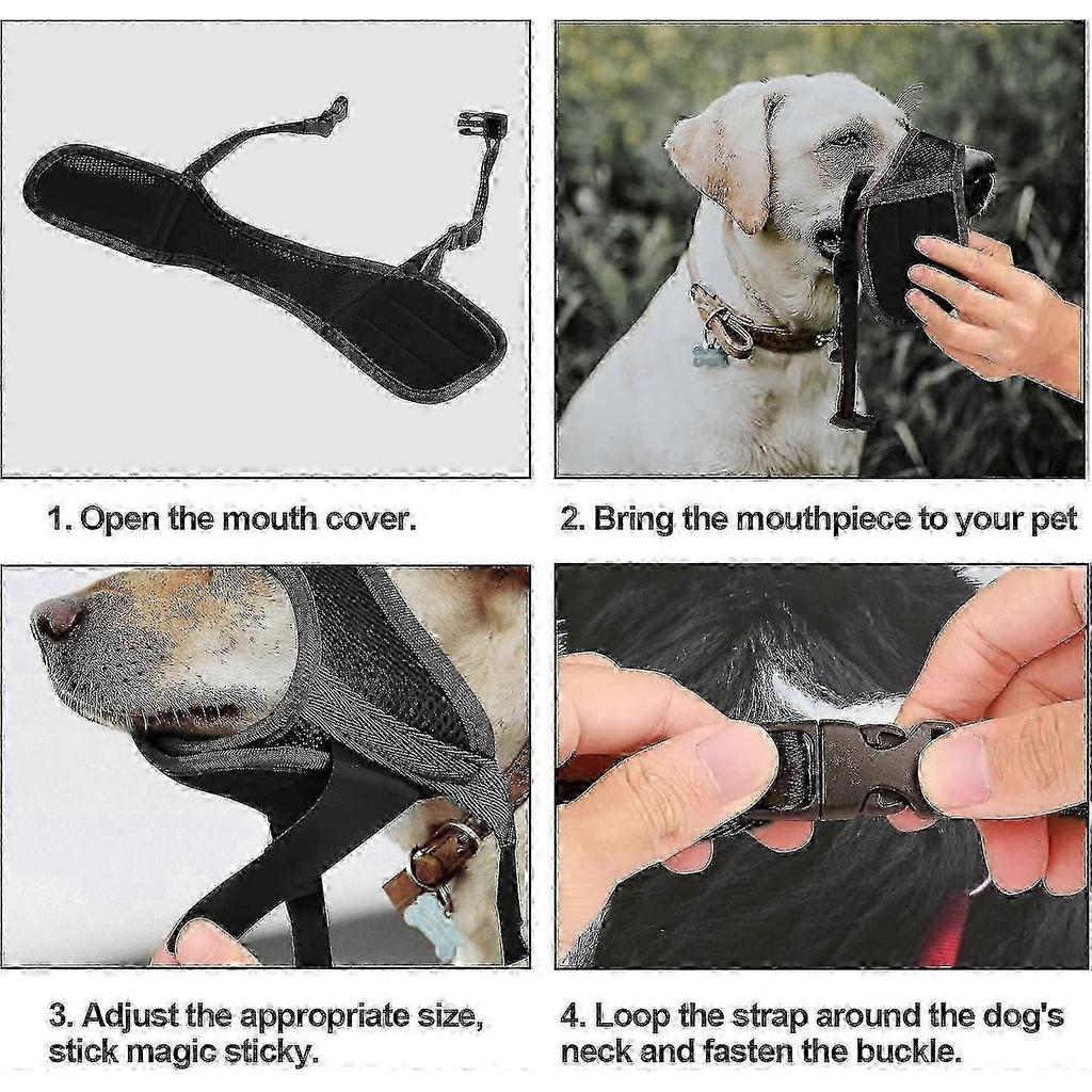 Soft Nylon Dog Muzzle with Air Mesh & Adjustable Loop - Anti-Dropping, Breathable & Drinkable_fc2