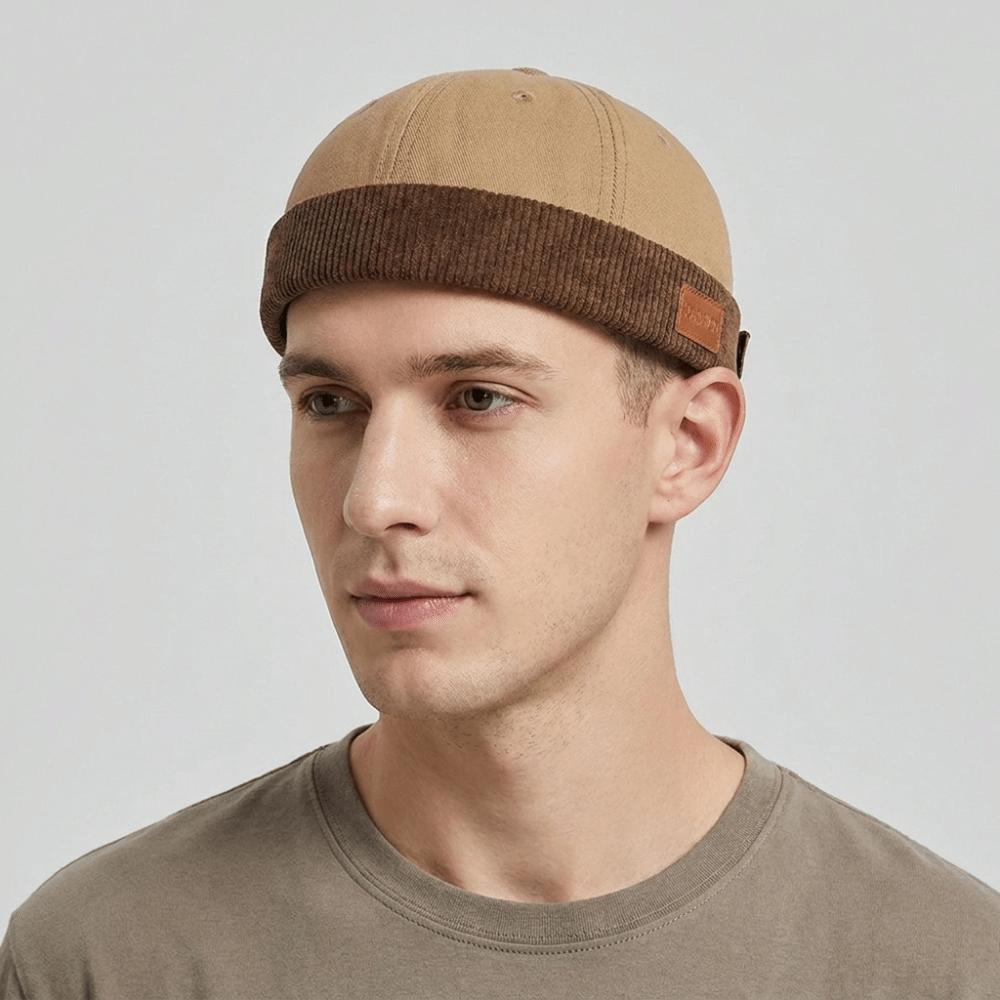 Brimless Dome Melon Cap Solid Color Bucket Cap Casual Landlord Hat Travel