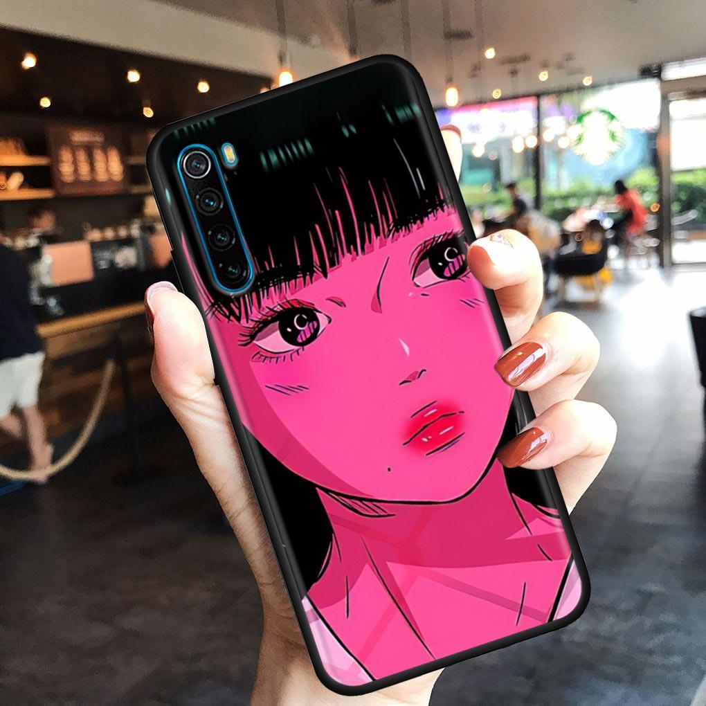 Super Cute Girl Anime Mobile Phone Shell for Redmi Note 10 11 11S 11E 7 8 8T 9 9S 9T Pro Plus 4G 5G Black Soft Case Cover Fundas