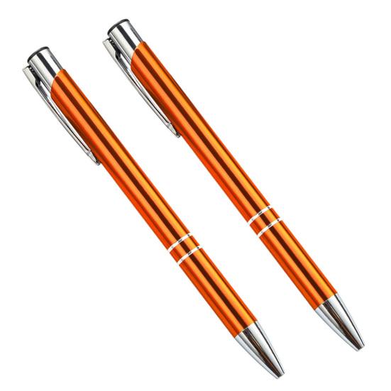 2Pcs Ballpoint Pen Black Ink Retractable Plastic Medium Point Advertising Pen for Students