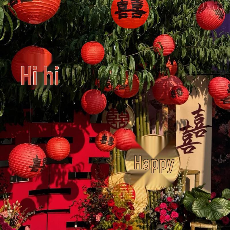 Rustic Courtyard Lantern Pendants for Tree Decoration - Wedding and New Home Outdoor Ornaments