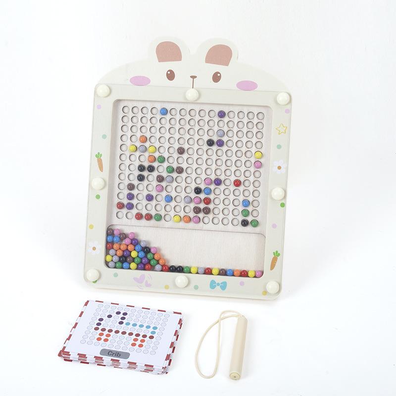 Double-Sided Magnetic Wooden Puzzle Board - Animals, People, Letters & Scenes