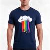 Puking Rainbow Cloud Tshirt Summer Casual Cotton Tee Oversized Streetwear Tops Vintage Graphic Print Loose Fit Short Sleeve