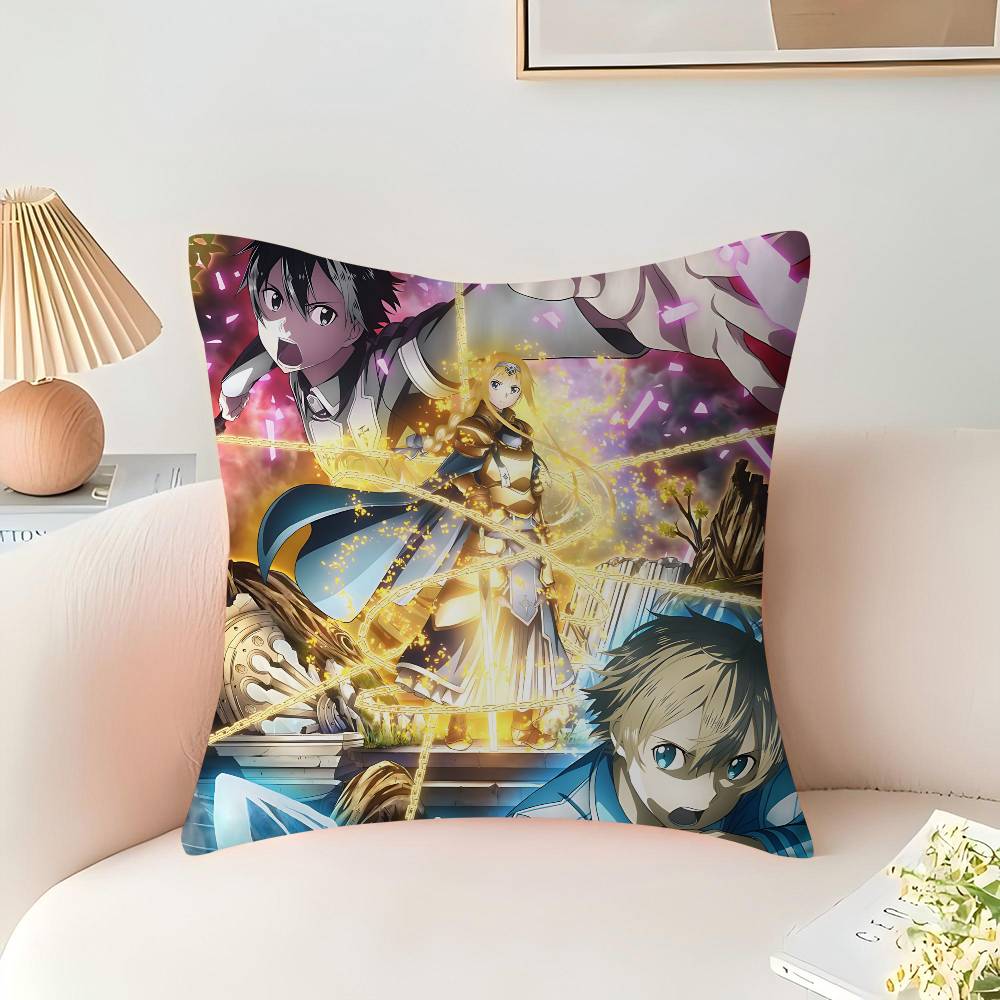 Anime S-Sword Art Online Pillow Cushion Cover Pillowcase Living Room Sofa Home Decor Customized