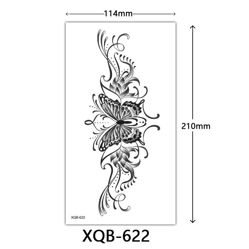 

Маленькая наклейка-тату на всю руку, Цветочные буквы, Простая наклейка-тату с цветком 114*210mm
