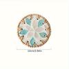 6pcs Handmade Resin Coasters Set Heat-Resistant Table Protectors with Shell Mosaic Leaf/Round Patterns Boho Coaster Party Decor
