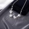 Light Luxury Sakura Necklace French Design Lockbone Chain Tassel Necklace  Niche Collection