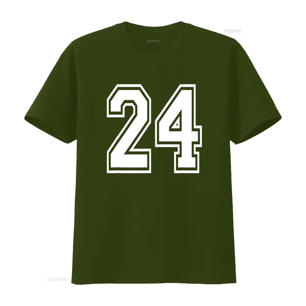 Nummer 24 T-Shirt Geburtstag Varsity Sportteam Trikot vintage gewaschen Unisex Streetwear Designer Kleidung Lässige Mode