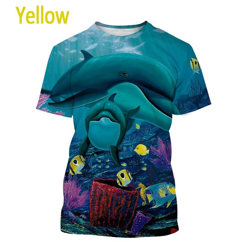 

Футболка с дельфином 2022 года, женская повседневная модная дышащая футболка с коротким рукавом, уличный топ с изображением морского животного эльфа 5XL