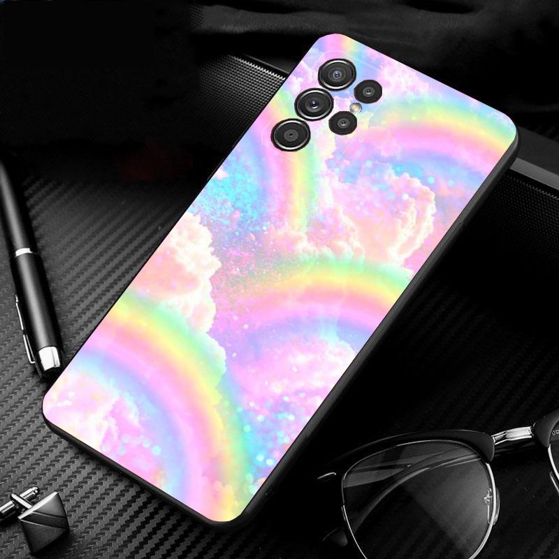 Kawaii Rainbow Clouds Stars Phone Case For Samsung A35 A55 A54 A15 A25 A05s A05 A22 A24 A52 A33 A34 M34 M14 M54 M23