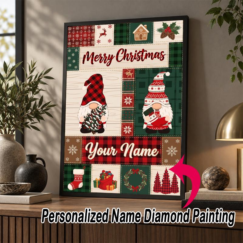 Custom Name Christmas 5D Diamond Painting Personalized Full Drill Diamond Art Kit Gift