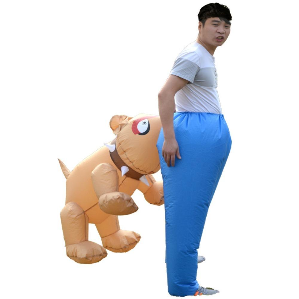 Déguisement Gonflable Animal Mordant les Fesses de Chien pour Fête d'Halloween Tenue Gonflable Festive pour Animal avec Fonctionnalité de Morsure aux Fesses