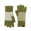 Winter gloves women's self-heating German velvet retro jacquard knitted thermal gloves female student gloves men