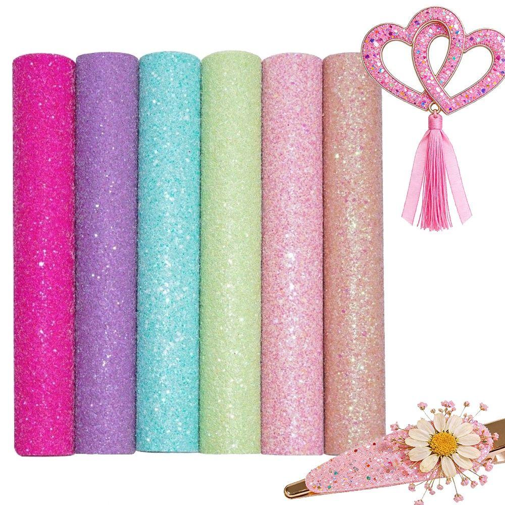 Chunky Glitter Glitter PVC Leather Fabric Colorful Glitter Faux Leather Handbag Accessories