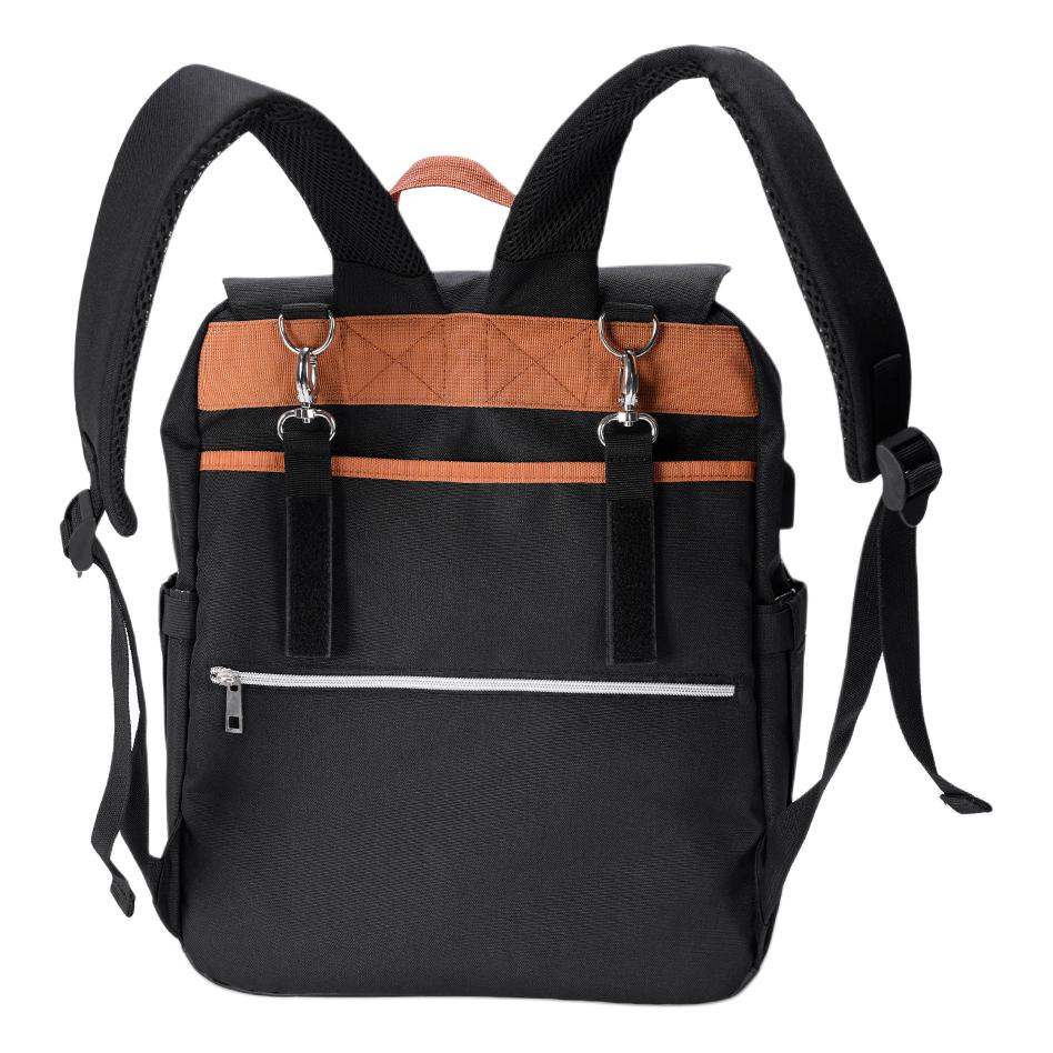 New SWISS MILITARY Nylon Backpack Mother And Baby Bag Large Unisex Black SW24QXS007