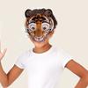 Half Face Halloween Mask EVA Tiger Plush Mask Cute Animal Mask  Costume Props