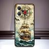 Vintage Kompass Illustration Für Xiaomi Redmi Note 15 14 13 12 12S 11E 11 11S Pro Plus 4G 5G Schwarze Weiche TPU Handyhülle