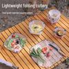 Portable Ultralight Outdoor Tableware Set: Bowl, Plate, Coffee Filter, Funnel, Water Cup, and Cutlery Combination.