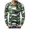 Koszulki z długim rękawem dla mężczyzn, moda męska z nadrukiem O-Neck T-shirt Topy Casual Sport Athletic Pullover Bluzka