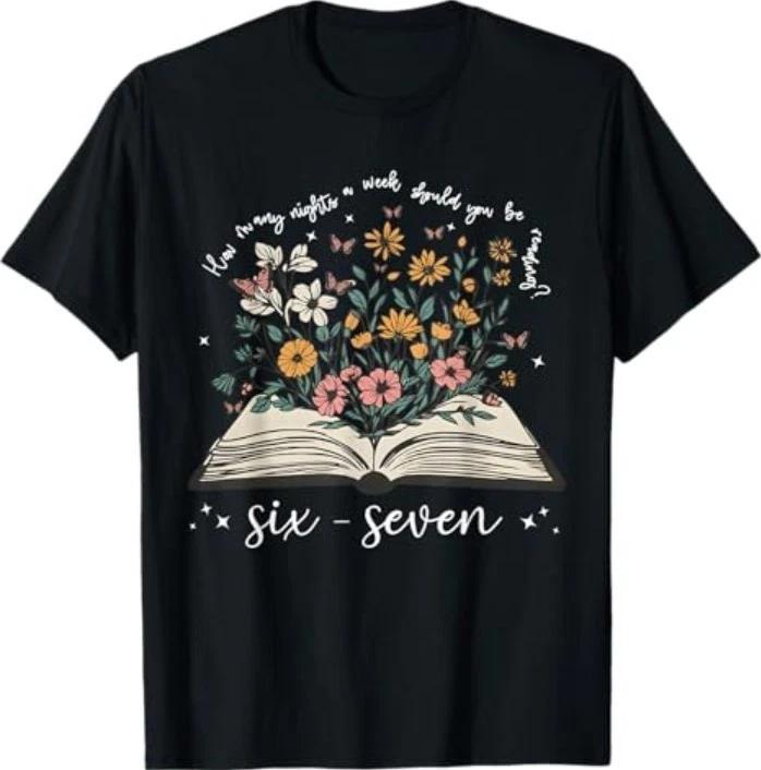 How Many Night A Week Should You Be Reading 67 Meme Floral T-Shirt M