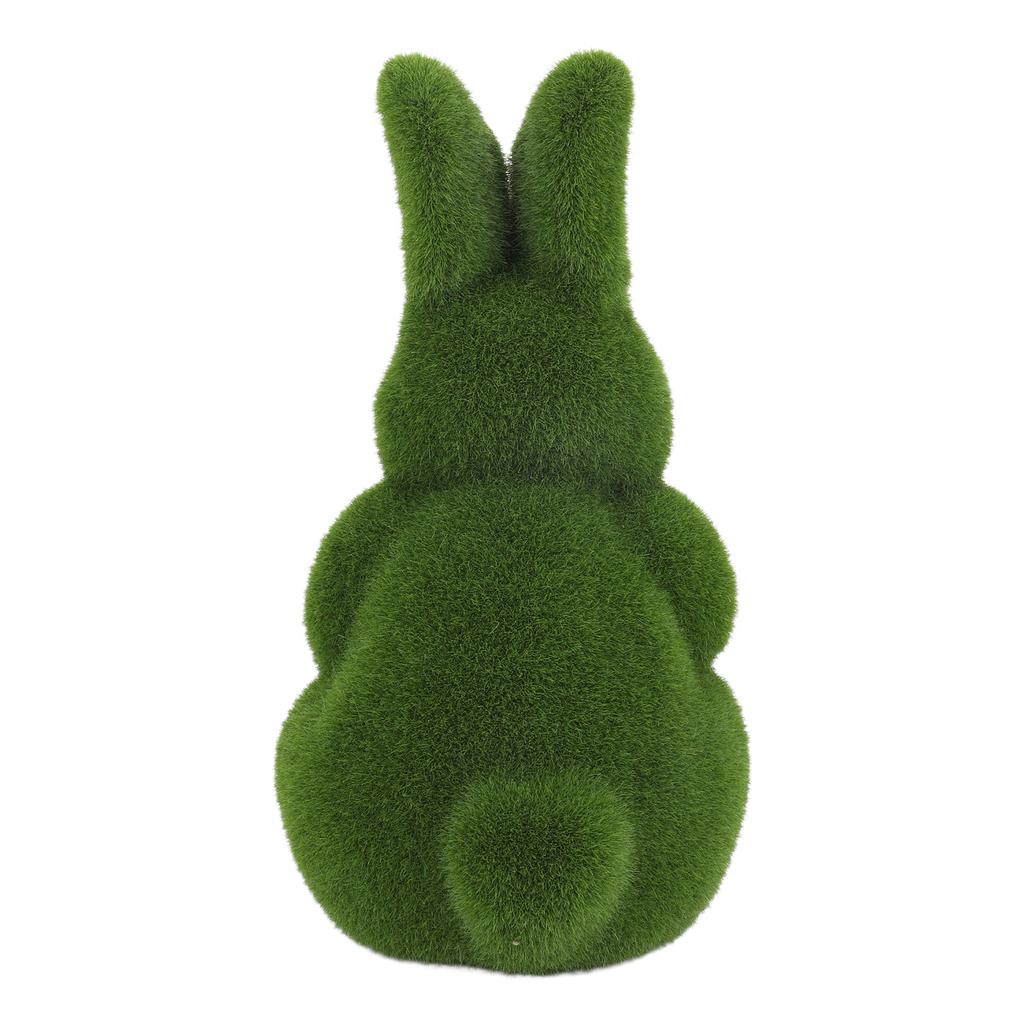 2Pcs Decorative Artificial Grass Bunny Figure Flocking Moss Rabbit Statue Easter & Spring Atmosphere Decor for Home Garden Patio