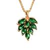 Zircon Green Banana Leaf Pendant Titanium Steel Necklace Women Fashion Layering Chain