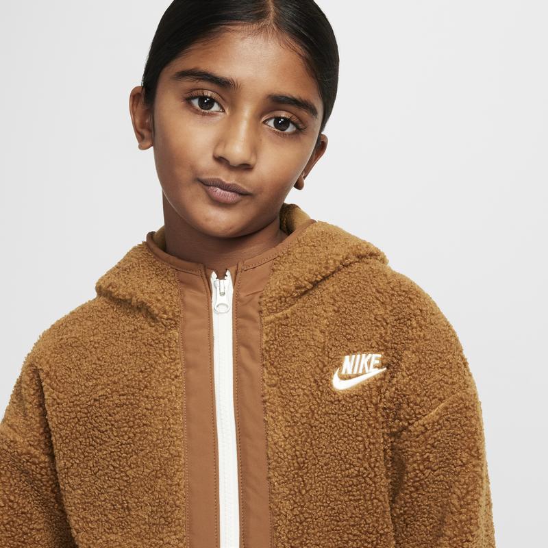 Nike Club Casual Kapuzenjacke Bequem Mode Leicht Britisches Braun Kinderjacken HQ4882-281