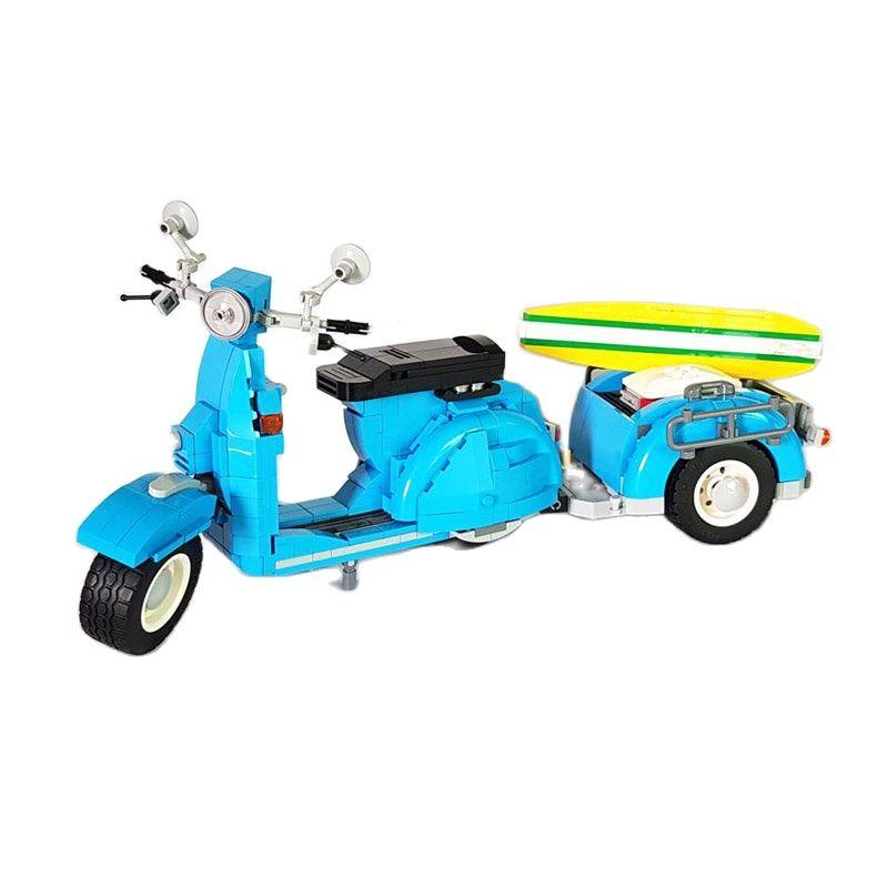 

Технический скутер с прицепом для серфинга, набор строительных блоков, сборные кирпичи, модель игрушечного транспортного средства PDF Guide by Email