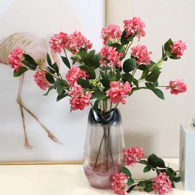 3 Branch Artificial Flower Bouquet with 3-Head Blooms Realistic Faux Silk Flower Bouquet