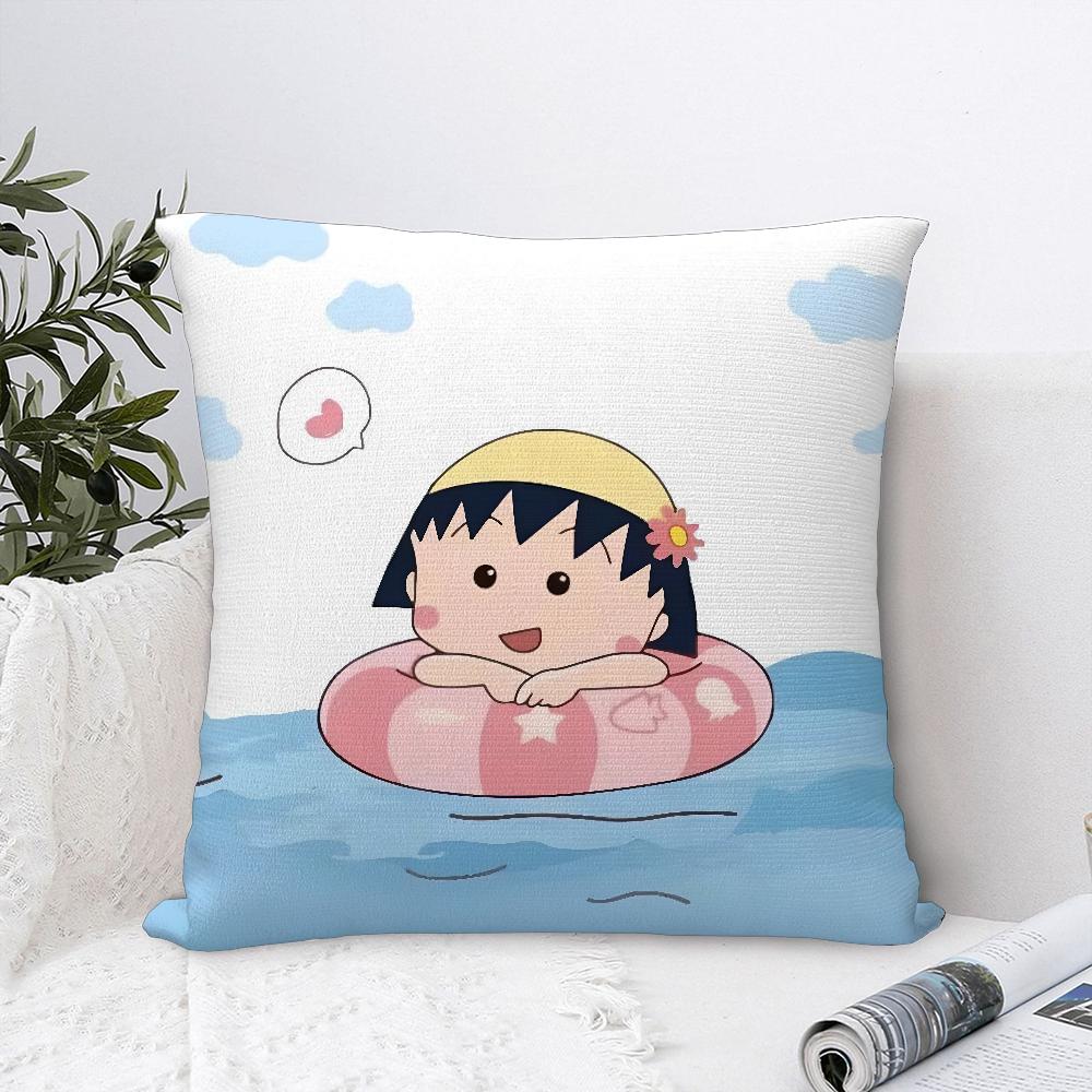 

Chibi M-Maruko-ChanS Pillow Case Sofa Decorative Home Double-sided Print Plush Square Throw Pillow Covers Cushion Decor Cover 16x16Inch