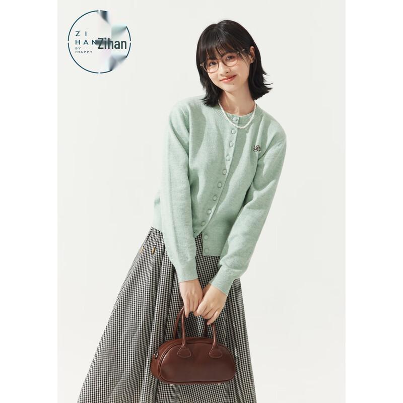 ZIHAN Damen Kurzer Rundhals Strick Cardigan