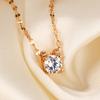 Explosive Gold-plated Seiko Four-claw Single Diamond Super Flash Zircon Necklace Light Luxury Clavicle Chain