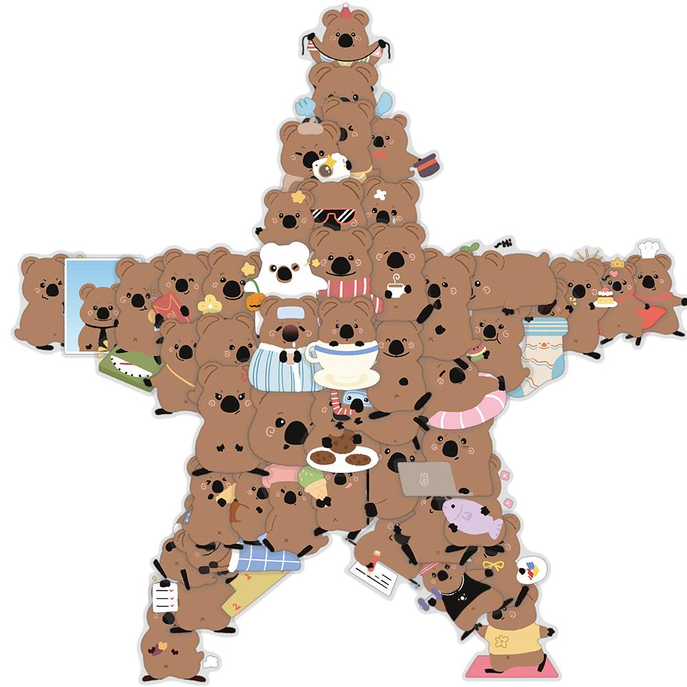 

50/100PCS The daily life of The Short-tailed Wallaby Sticker Scrapbooking Waterproof Accounting Transparent Harajuku Stickers