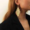 Bohemian Tassel Leaf Dangle Earrings: Long, Elegant Metal Bridal Style