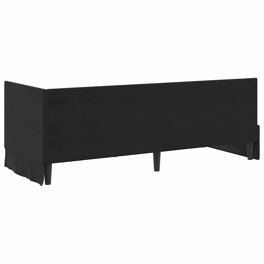 Corner Bed Frame with Headboard Black 80 Cm X 200 Cm Velvet