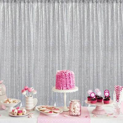 Folienvorhang Hintergrund Silber Metallic Lametta Folienfransen Vorhänge Alles Gute zum Geburtstag Hochzeit Babyparty Disco Party Dekorationen