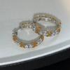 Contrasting color full diamond earrings k real gold electroplating light luxury high-end earrings niche design high-end earrings