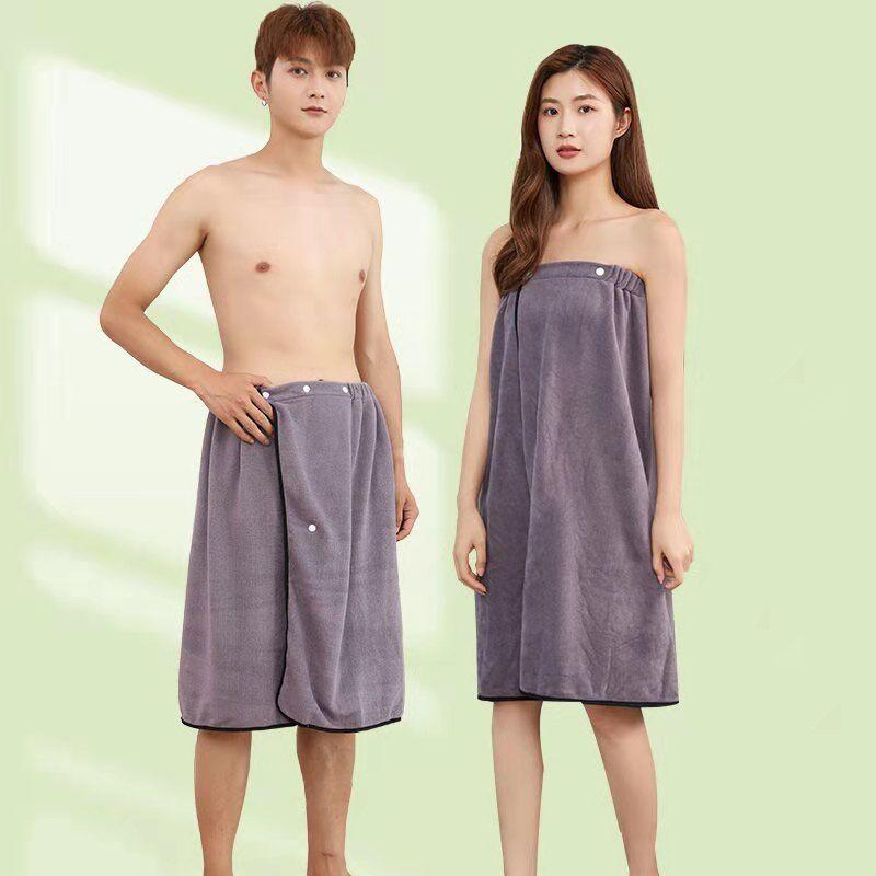 Bath towel couple style one pair of 2pcs men and women can wear or wrap bath skirt home absorbent no lint plus size bathrobe