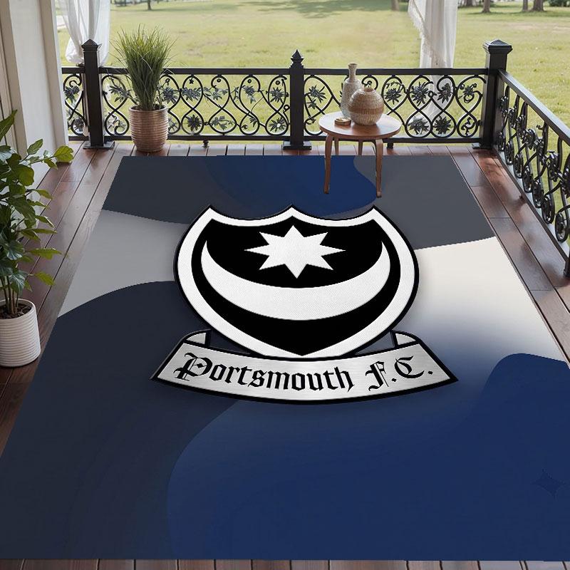 Soft Floor Carpet Portsmouth FC Pattern Area Rug Decorative Mat For Home Room Decoration