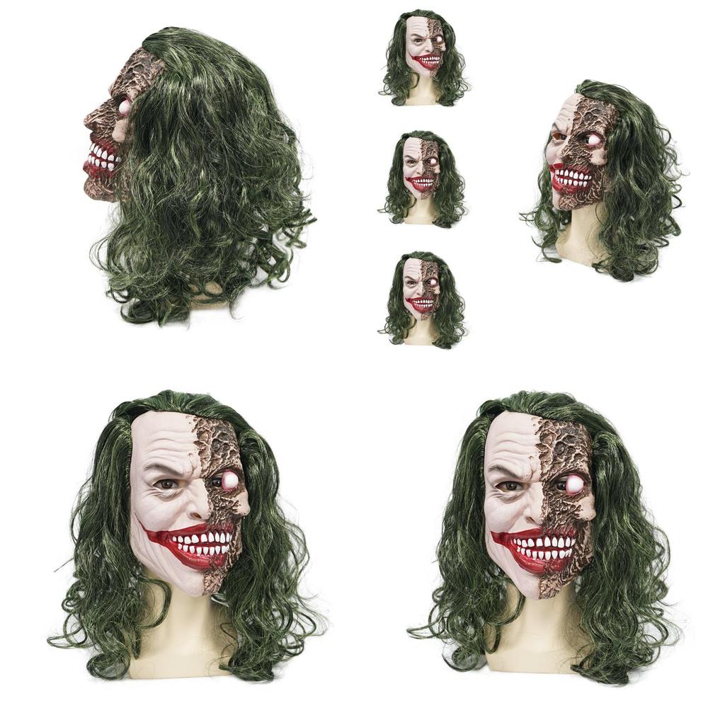 Latex Joker Head Mask With Large Eyes For Halloween Costume And Pranks