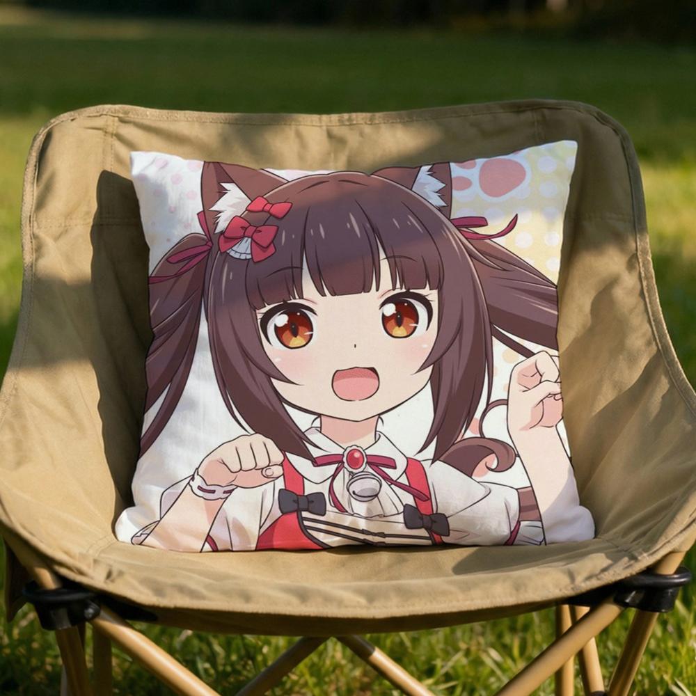 

Nekopara Cushion Cover Soft Reversible Durable Pillow Cover MultiScene Use for Home Car Daily Comfort 30X30cm