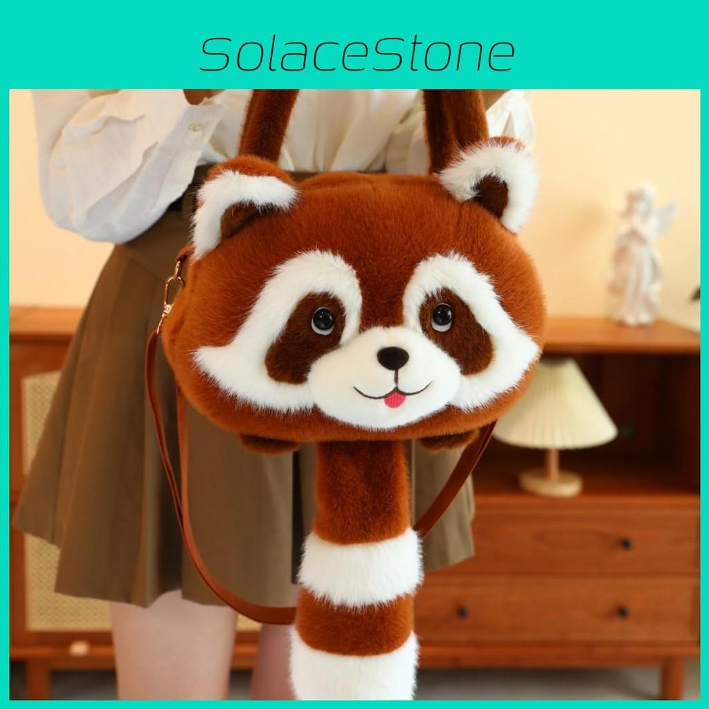 Raccoon Animal Plush Backpack Lightweight Single Shoulder Crossbody Bag Gift