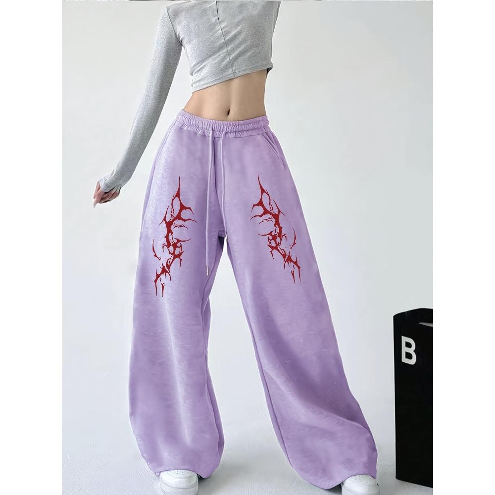 

Жіночі штани з принтом, з високою талією, вільні, широкі штани, вільний повсякденний хіп-хоп вуличний стиль L