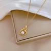 Pearl Leaf Plant Luxury Temperament Full Zirconium Necklace Women'S Fashion Trend Collarbone Chain Factory