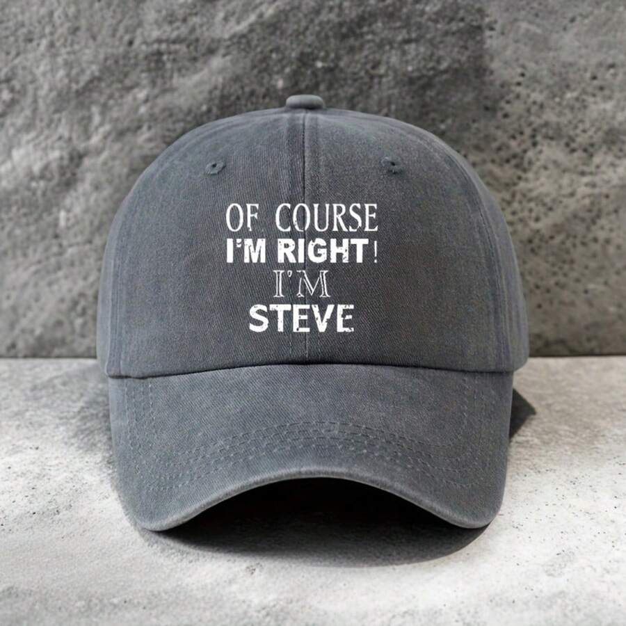 Vintage Woven Baseball Cap With Printed Text For Men Outdoor Casual Sport Hat