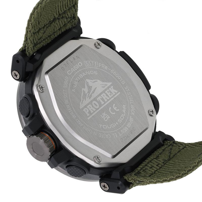 Casio Serie PRO TREK - Display Doppio a Disco Montagna Outdoor Alimentazione Solare Smartwatch Multifunzione Antiurto e Impermeabile PRW-6600YB-3PR