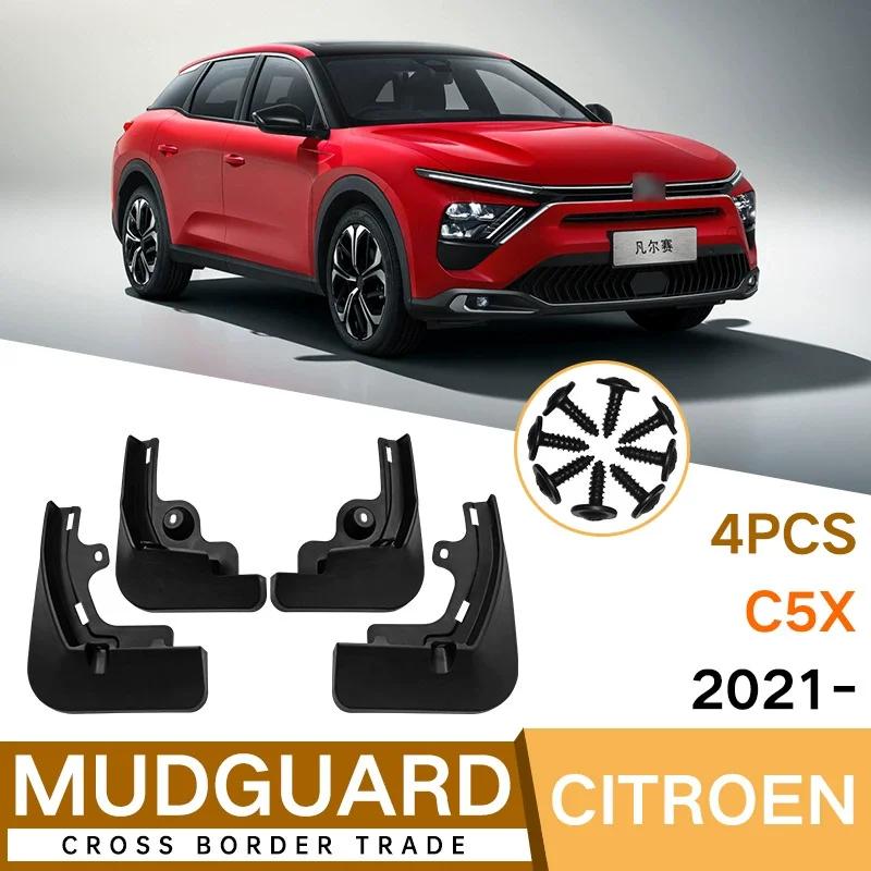 4 Stück Kotflügel für Citroen C5X Schmutzfänger Auto Spritzschutz Vorne Hinten Kotflügelschutz Zubehör